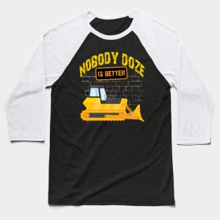 Funny Excavator and Construction Worker Heavy Equipment Baseball T-Shirt